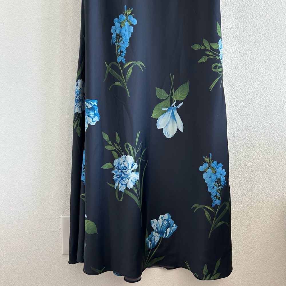 Sachin + Babi One-Shoulder Navy Floral Gown - Picture 4 of 10